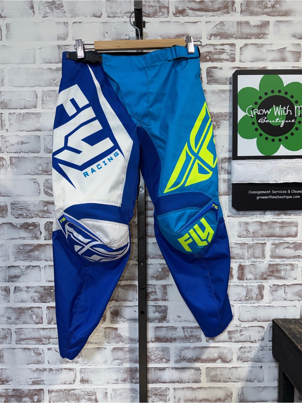 FLY Racing f16 Boys' Blue Neon Motocross Pants size 28S